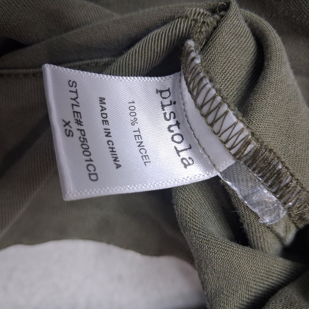 Pistola Olive Green Tencel Utility Jacket Womens XS P5001CD Button Front Cargo - Picture 9 of 13